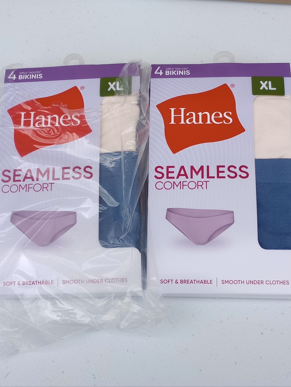 Hanes Seamless Comfort Girls XL Bikini Panties Two Four Packs of Underwear